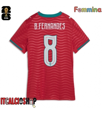 Portogallo Bruno Fernandes #8 Prima Maglia Femmina Mondiali 2026 Manica Corta